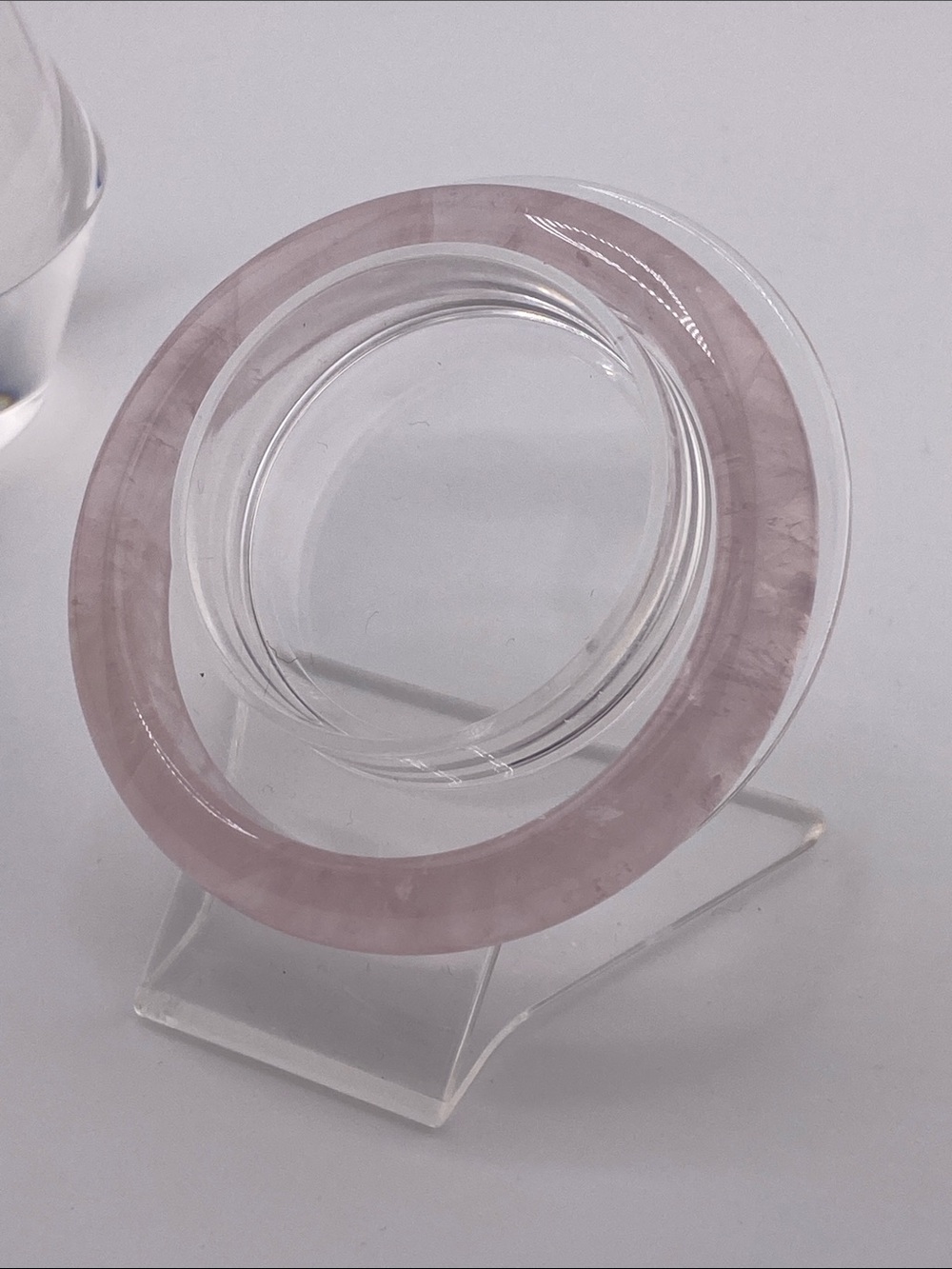 Natural Rose Quartz Crystal Bangle Bracelet - The Gem Studio size 57.4mm - Picture 2 of 9